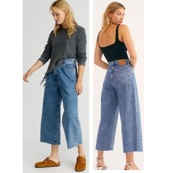 Levi's Denim - LEVI'S Ribcage Pleated Crop Jeans
